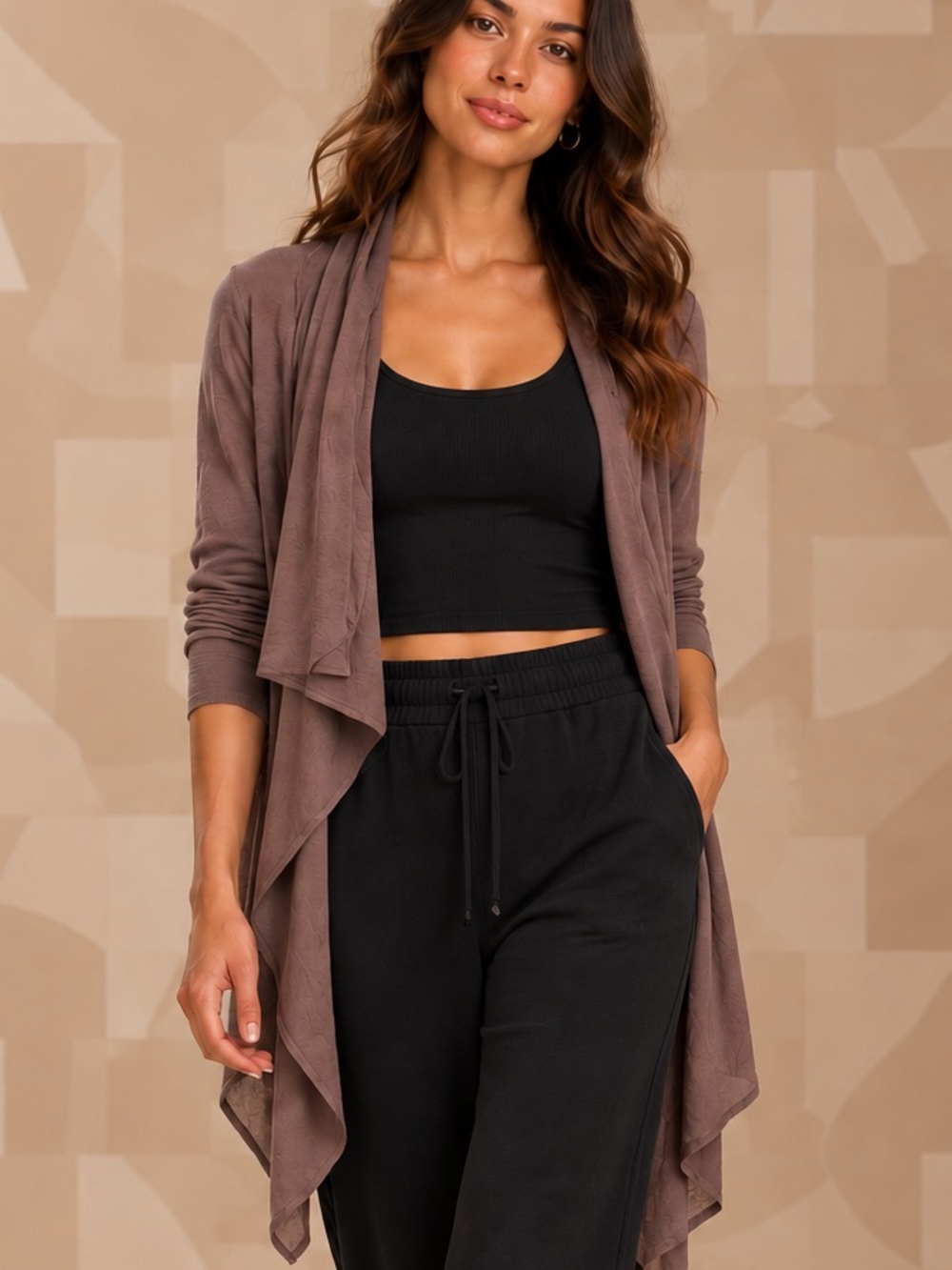🎷MAKE OFFER🎷 My Tribe Taupe Brown Open Cashmere Blend Cardigan Large